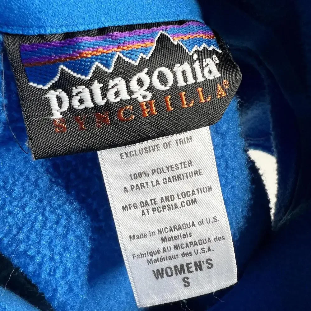 Patagonia‎ Synchilla Fleece Vest Womens Small Blue Full Zip Outdoor Layering